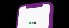 фиолетовый смартфон с иконкой